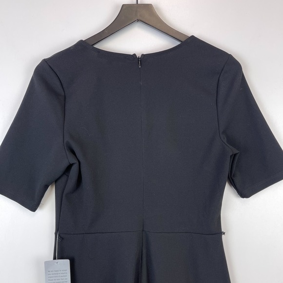 NWT The Vanity Room Nordstrom Rack (L) V-Neck Fit & Flare Mini Dress Black FLAW - Picture 7 of 9